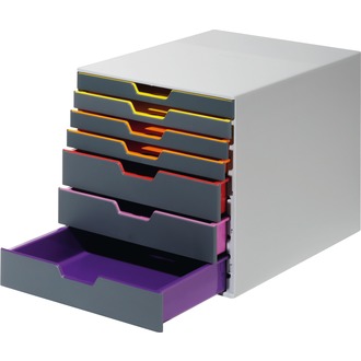DURABLE Schubladenbox  VARICOLOR 7, 320x320x385, f. A4, grau, 760727, 7 farbige
