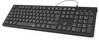 hama Tastatur Basic, schwarz, 00182681, kabelgebunden