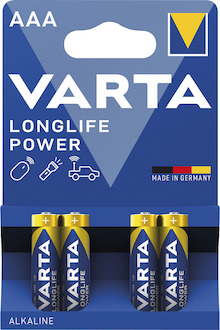 Varta Batterie Longlife Power, Micro AAA, LR03, 1,5V, Pck=4St., Alkaline